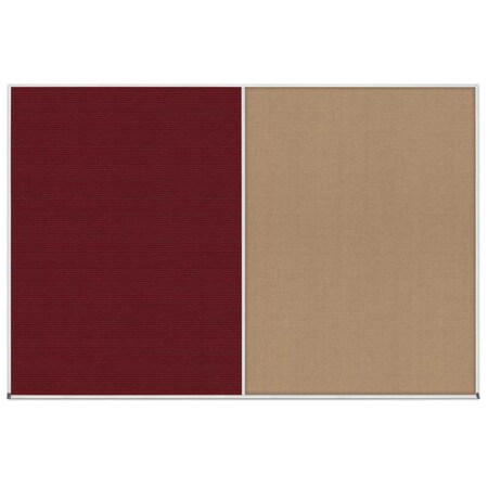 United Visual Products Enclosed Corkboard, 1 Door, 24"x36", 4" Fra UV3408-WHITE-RUBBER